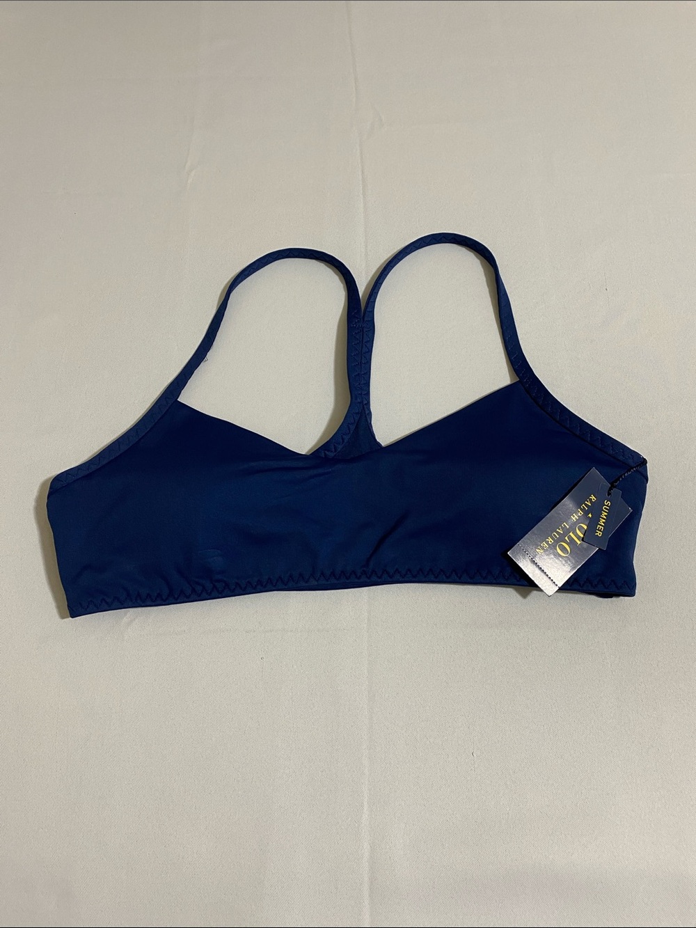 POLO RALPH LAUREN Bralette Style Bikini Top w Cut-out Back Women's Size L